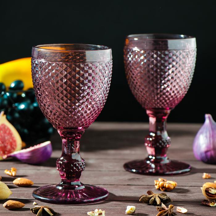 Набор бокалов из стекла Magistro «Вилеро», 280 мл, 2 шт, цвет розовый - Фото 1