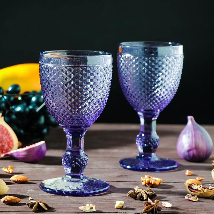 Набор бокалов из стекла Magistro «Вилеро», 280 мл, 2 шт, цвет фиолетовый - Фото 1