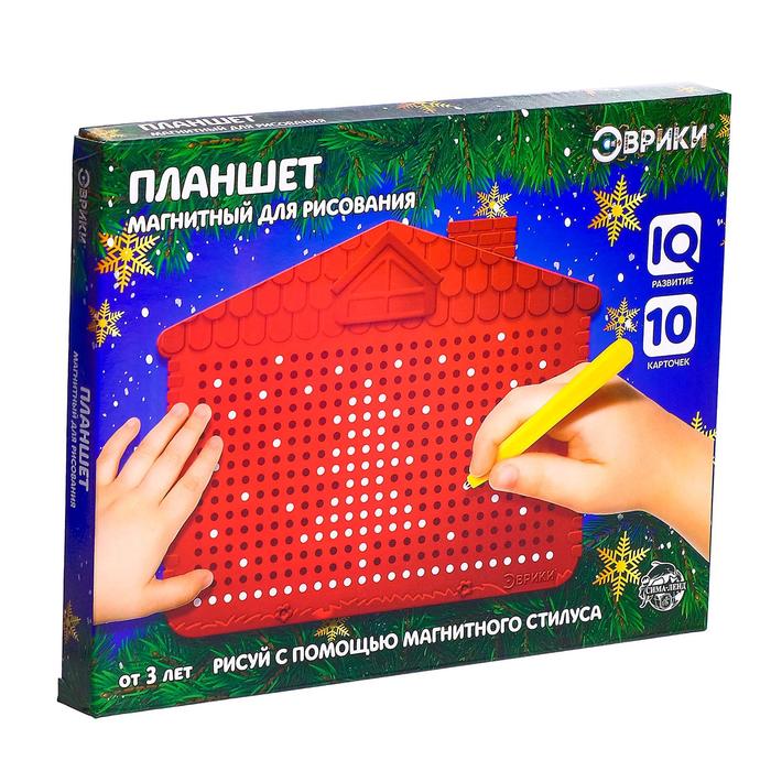 Планшет обучающий «Магнитное рисование», новогодний, цвет красный, 375 отверстий - фото 1905831130