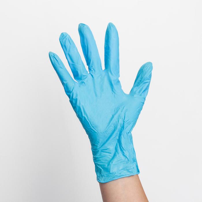 Перчатки A.D.M. нитровиниловые, ультрасофт, размер M, 100 шт/уп, 6 гр/пара, цвет голубой - Фото 1