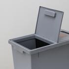 Контейнер для мусора 2-х секционный, 40 л (20+20 л), цвет серый - фото 6454415