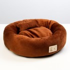 Лежанка с косточкой, 45х35х11 см, коричневая - Фото 6