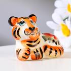 Тигр "Сережа", 4,5х6 см, гжель, цветной - Фото 1