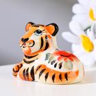 Тигр "Сережа", 4,5х6  см, гжель, цветной - Фото 2
