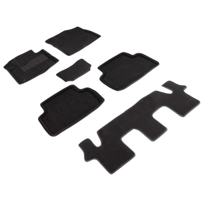 Коврики 3D для KIA Sorento IV, 7 seats, 2020-н.в, черные , комплект
