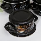 Набор кастрюль эмалированных «Арабика-1», 3 шт.: 1 л, 1.5 л, 2.3 л, индукция, чёрный - Фото 3