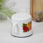 Чайник, 1 л, эмалированная сталь, деколь МИКС, белый - Фото 3