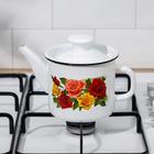 Чайник, 1 л, эмалированная сталь, деколь МИКС, белый - Фото 5