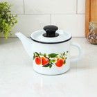 Чайник, 1 л, эмалированная сталь, деколь МИКС, белый - Фото 6