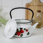 Чайник, 1.5 л, эмалированная сталь, деколь МИКС, белый - Фото 2