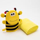 Полотенце махровое Крошка Я «Пчелка» с мочалкой, 50*90 см, 100% хлопок, 340 г/м2 - Фото 2