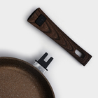 Сковорода Доляна «Брауни», d=24 см, съёмная ручка, стеклянная крышка, антипригарное покрытие, индукция, алюминий, коричневая - Фото 5