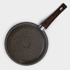 Сковорода Доляна «Брауни», d=24 см, съёмная ручка, стеклянная крышка, антипригарное покрытие, индукция, алюминий, коричневая - Фото 6