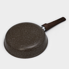 Сковорода Доляна «Брауни», d=24 см, съёмная ручка, стеклянная крышка, антипригарное покрытие, индукция, алюминий, коричневая - Фото 7