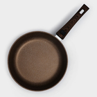 Сковорода Доляна «Брауни», d=26 см, съёмная ручка, стеклянная крышка, антипригарное покрытие, индукция, алюминий, коричневая - Фото 4