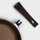 Сковорода Доляна «Брауни», d=26 см, съёмная ручка, стеклянная крышка, антипригарное покрытие, индукция, алюминий, коричневая - Фото 5