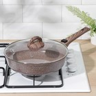 Сковорода Доляна «Брауни», d=26 см, съёмная ручка, стеклянная крышка, антипригарное покрытие, индукция, алюминий, коричневая - Фото 9