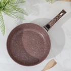 Сковорода Доляна «Брауни», d=28 см, съёмная ручка, стеклянная крышка, антипригарное покрытие, индукция, алюминий, коричневая - Фото 2