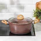 Кастрюля Доляна «Брауни», 3.3 л, d=24 см, h=10 см, антипригарное покрытие, индукция, литой алюминий, коричневая - Фото 12