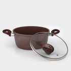 Кастрюля Доляна «Брауни», 3.3 л, d=24 см, h=10 см, антипригарное покрытие, индукция, литой алюминий, коричневая - Фото 5