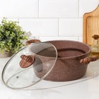 Кастрюля Доляна «Брауни», 5.7 л, d=28 см, h=12 см, стеклянная крышка, антипригарное покрытие, индукция - Фото 2
