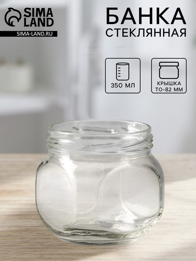 Банка стеклянная для консервирования «Квадро», ТО-82 мм, 350 мл