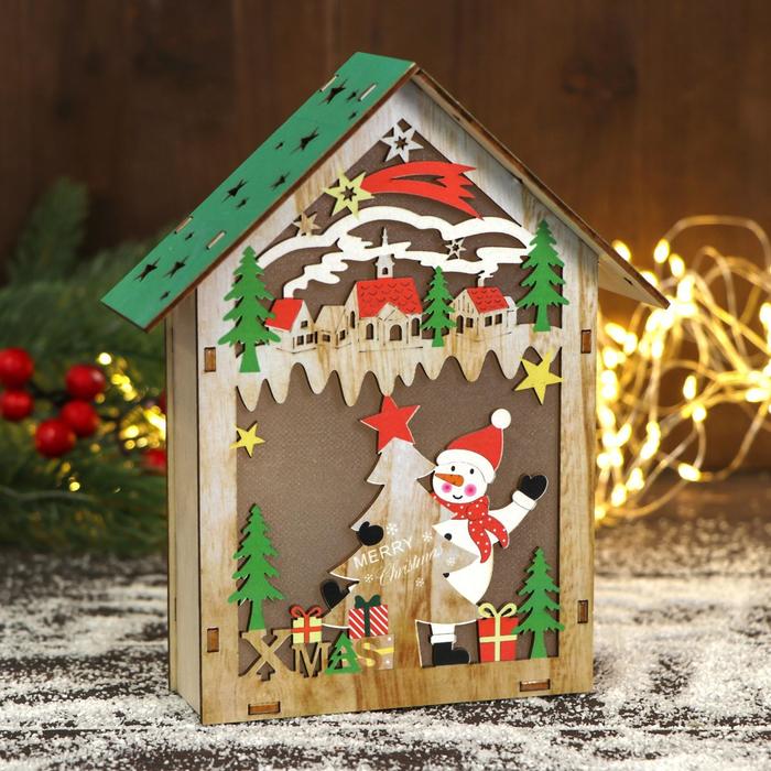 Светильник новогодний «Забавы у новогодней елки» 15×18 см - Фото 1