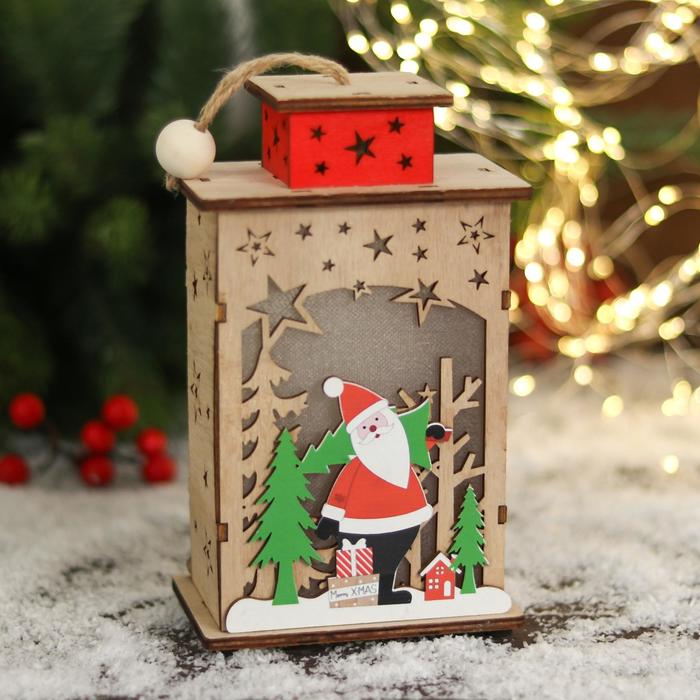 Светильник новогодний «Дед Мороз под звёздным небом» 11×18.5 см - Фото 1