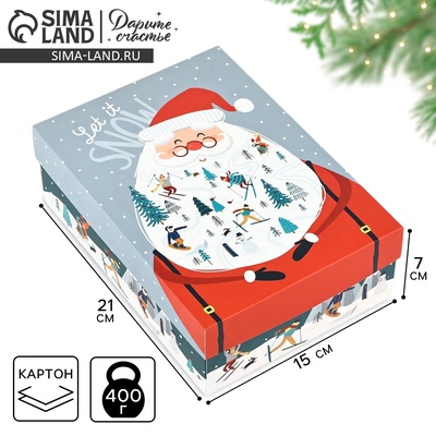 Коробка подарочная новогодняя складная «Новогодние истории», 21×15×7 см, Новый год