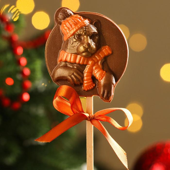 Шоколадный тигр на палочке, 34 г - Фото 1