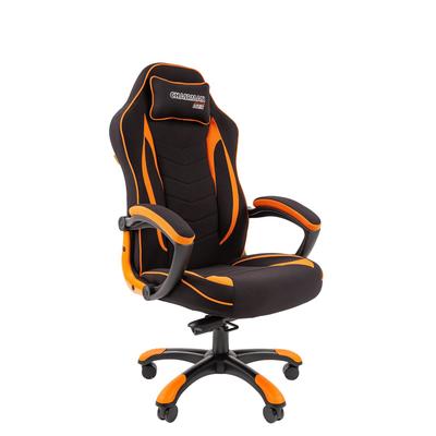 Игровое кресло "Chairman game" 28 ткань черный/оранжевый