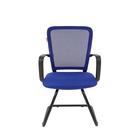Стул для посетителя Chairman 698 V TW – 05, с подлокотниками, на полозьях, ткань/сетка, цвет синий - Фото 3