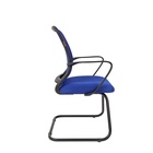Стул для посетителя Chairman 698 V TW – 05, с подлокотниками, на полозьях, ткань/сетка, цвет синий - Фото 4