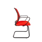 Стул для посетителя Chairman 698 V TW - 69, с подлокотниками, на полозьях, ткань/сетка, цвет красный - Фото 4