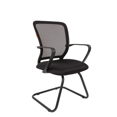 Стул для посетителя Chairman 698 V TW – 01, с подлокотниками, на полозьях, ткань/сетка, цвет чёрный