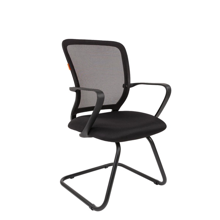 Стул для посетителя Chairman 698 V TW – 01, с подлокотниками, на полозьях, ткань/сетка, цвет чёрный - Фото 1