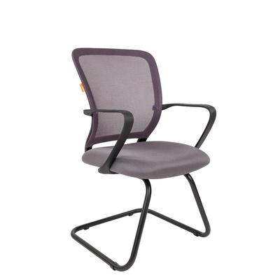 Стул для посетителя Chairman 698 V TW – 04, с подлокотниками, на полозьях, ткань/сетка, цвет серый