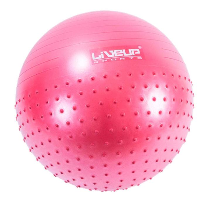 Мяч массажный HALF MASSAGE BALL+9'' handpump, размер 65 см, цвет красный