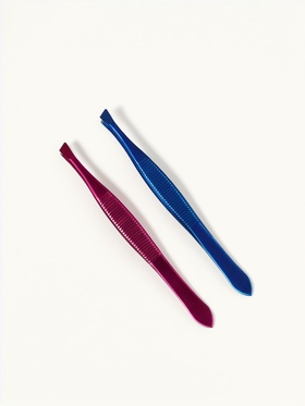 Пинцет для бровей, скошенный, узкий, 9 см, МИКС (комплект 2 шт)