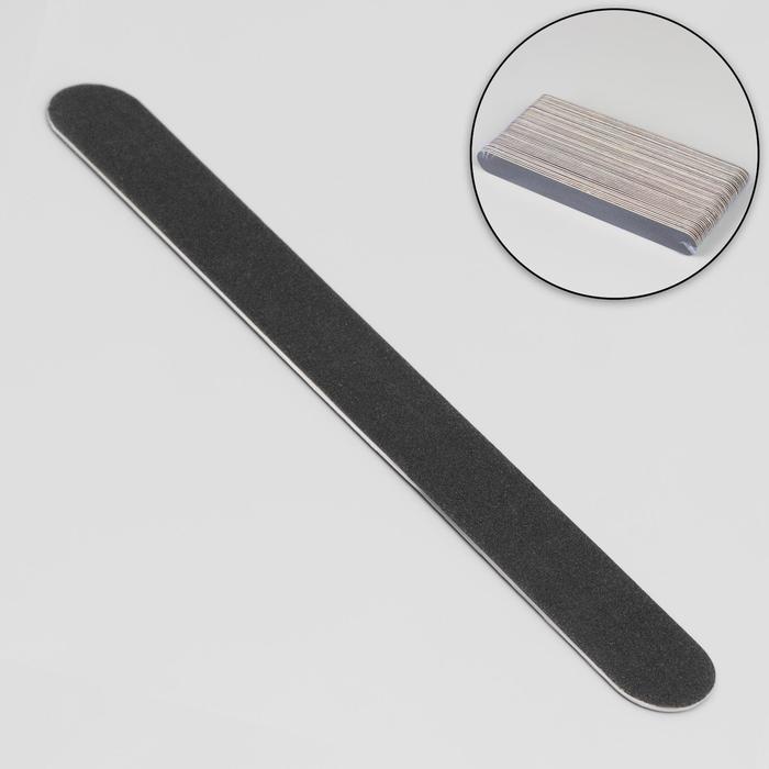 Пилка-наждак «Классика», на деревянной основе, абразивность 200, 18 см, фасовка 50 шт, цвет чёрный - Фото 1