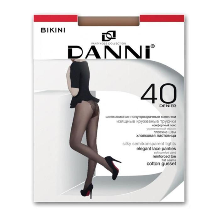 Колготки женские капроновые, Danni Bikini 40 ден, цвет чёрный, размер 2 - Фото 1