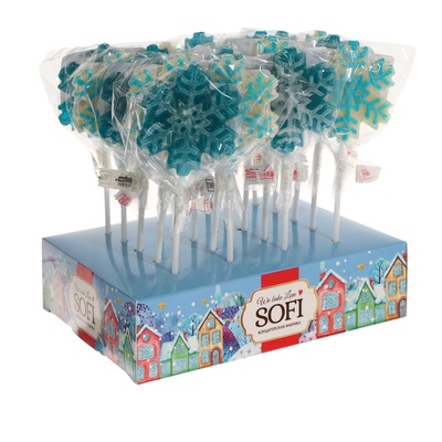 Карамель леденцовая новогодняя на палочке "3D Снежинка", 40 г