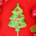 Карамель леденцовая новогодняя на палочке "3D Ёлочка с узорами", 40 г - Фото 1