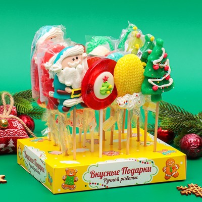 Карамель леденцовая новогодняя на палочке "Новогодний микс", 40 г