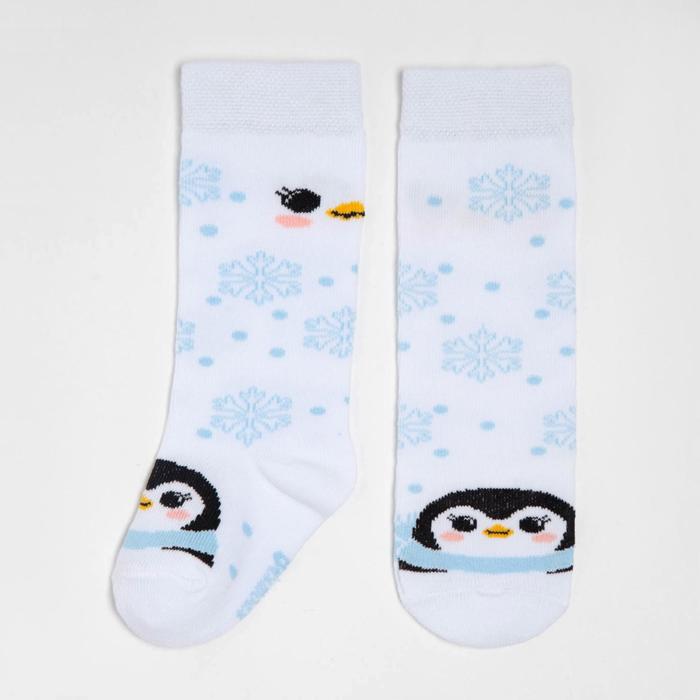 Гольфы детские Крошка Я "Пингвинёнок" 12-14 см, белый - Фото 1