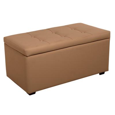 Пуф «Мартин», с ящиком для хранения, 400×800×420 мм, экокожа, цвет коричневый