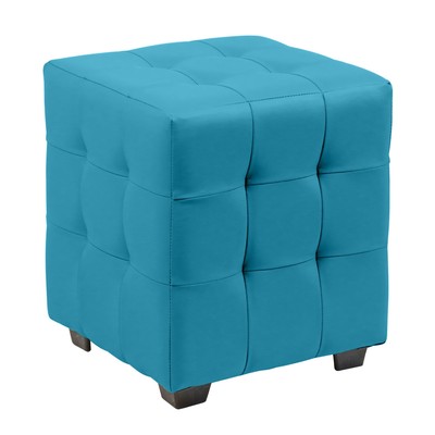 Пуф «Стенли», 400×400×420 мм, экокожа, цвет бирюзовый