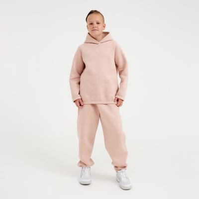 Худи для девочки MINAKU: Basic Line KIDS, цвет пудровый, рост 104 см