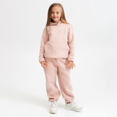 Худи для девочки MINAKU: Basic Line KIDS, цвет пудровый, рост 134 см