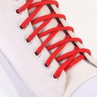 Шнурки для обуви, пара, круглые, d = 5 мм, 90 см, цвет красный - Фото 1